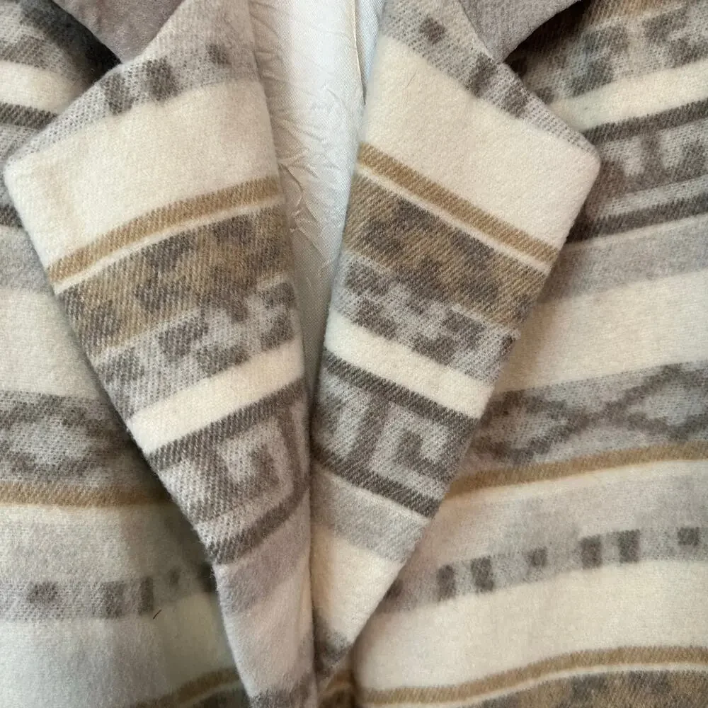 Braetan VTG 90s Aztec Southwestern Print Neutral Button Coat Wool Blend‎ Size 12